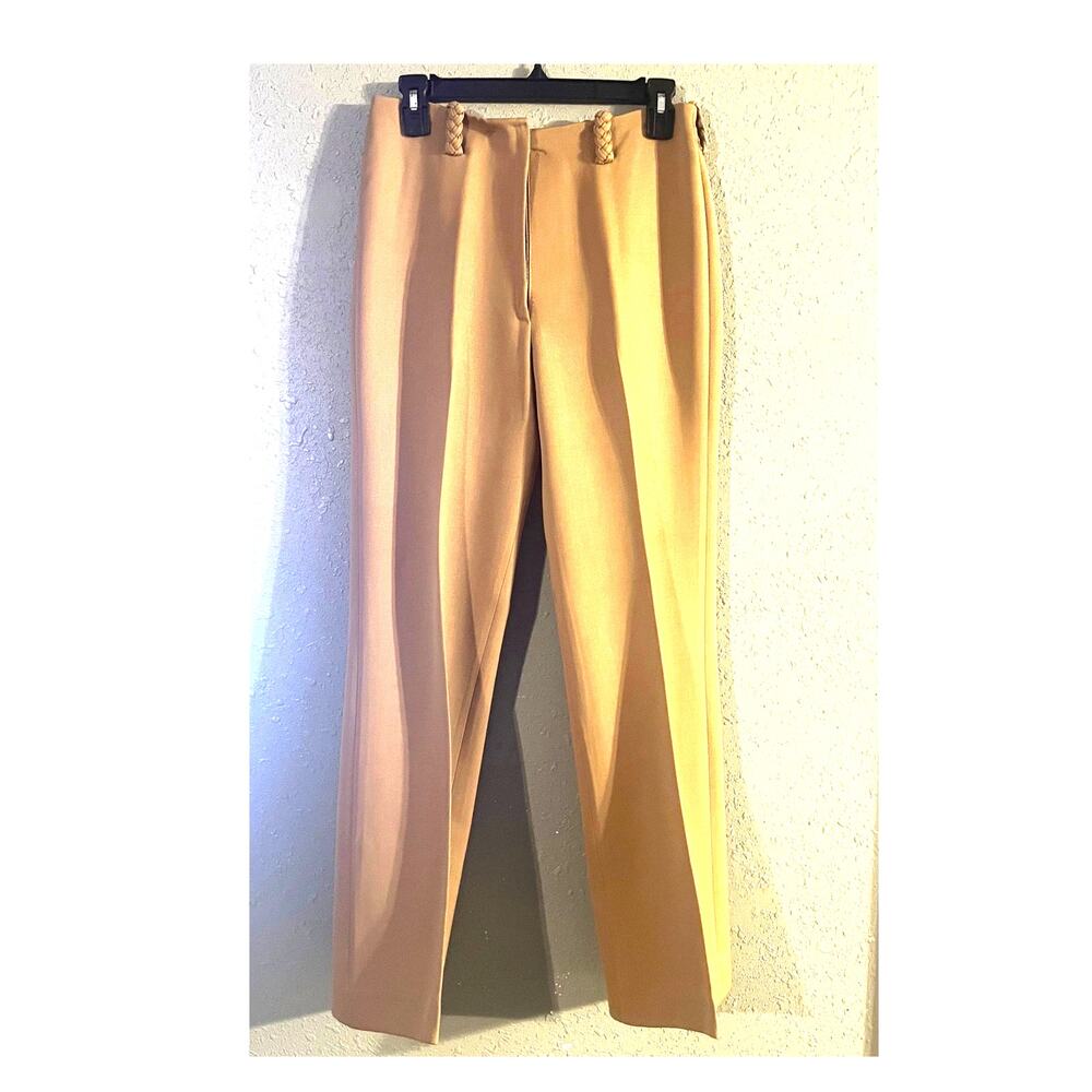 Alan Austin Womens Camel Colored Wool Slacks Pants Sz 12 Old Money Business